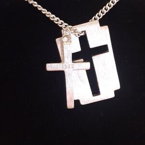 S925 Sterling Silver Cross Pendents Necklace New In Box Unisex